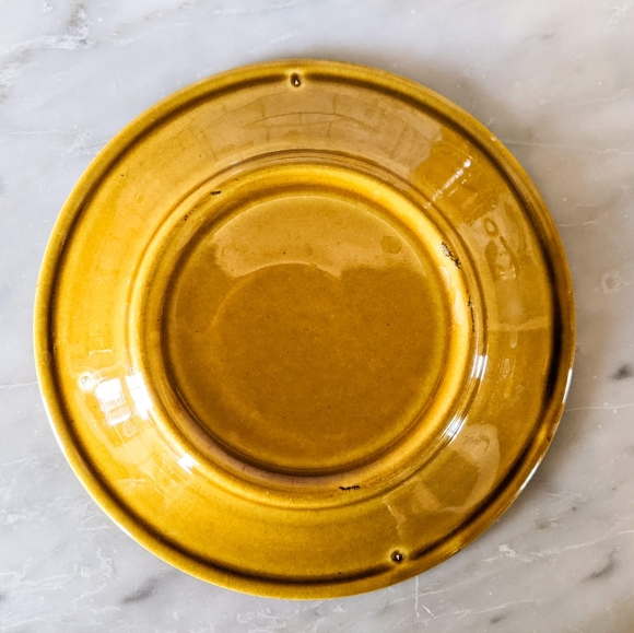 Vintage Scalloped Mugs Ochre Teacups Antique Yellow Gold - Picture 7 of 7